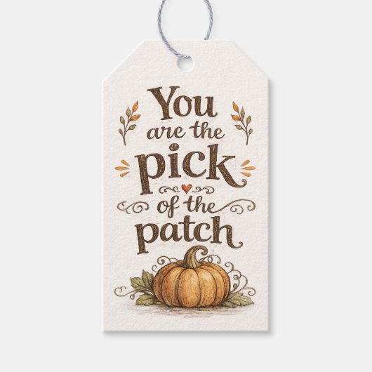 Pompoenveld Cadeaublaadjes Cadeaulabel (Voorkant)