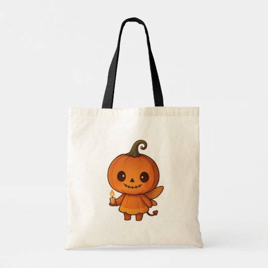 Pompoenveld Glimlacht Tote Bag (Achterkant)