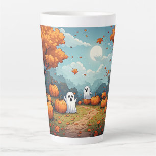 Pompoenveld Halloween Bos Scene 🎃 Latte Mok