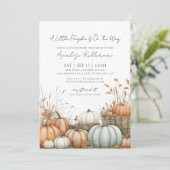 Pompoenveld Herfst Baby Shower Kaart (Staand voorkant)