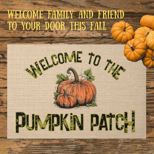 Pompoenveld Herfst Halloween Nep Burlap  Deurmat