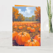 Pompoenveld herfst Thanksgiving waterverf Kaart (Achterkant)