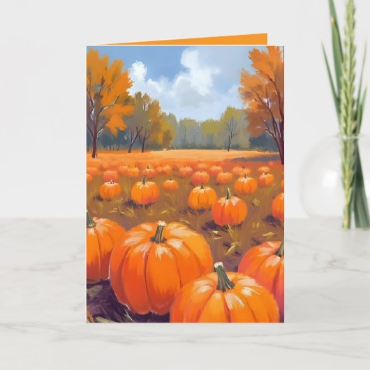 Pompoenveld herfst Thanksgiving waterverf Kaart (Voorkant)