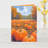 Pompoenveld herfst Thanksgiving waterverf Kaart (Gele Bloem)