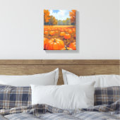 Pompoenveld herfst waterverfschilderij canvas afdruk (Insitu (Slaapkamer))