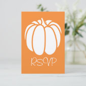 Pompoenveld in Orange RSVP Kaart (Staand voorkant)