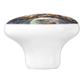 Pompoenveld met rijp keramische knop (Zijkant)