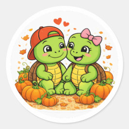Pompoenveld Ronde Sticker