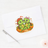 Pompoenveld Ronde Sticker (Envelop)