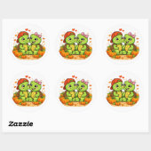 Pompoenveld Ronde Sticker (Vel)