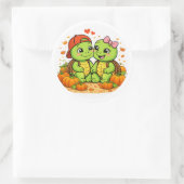 Pompoenveld Ronde Sticker (Tas)