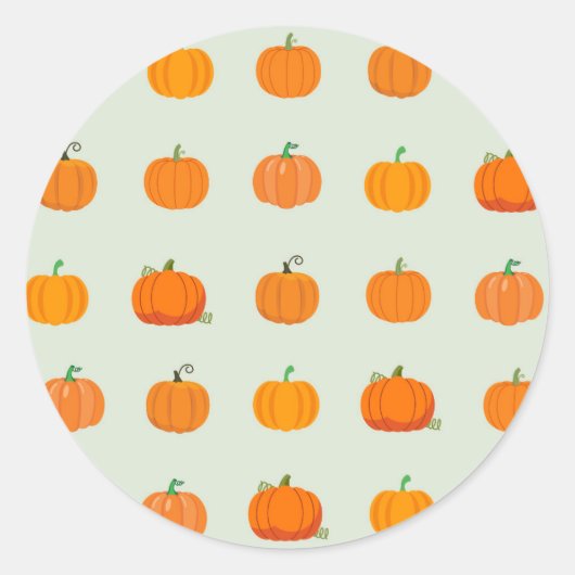 Pompoenveld Ronde Sticker (Voorkant)