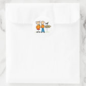 Pompoenveld Ronde Sticker (Tas)