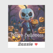 Pompoenveld Skelet Gezel Sticker (Vel)
