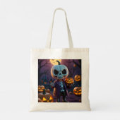 Pompoenveld Skelet Gezel Tote Bag (Achterkant)
