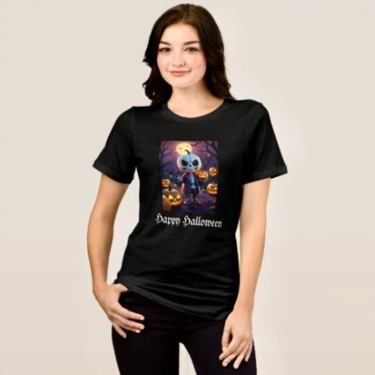 Pompoenveld Skelet Gezel Tri-Blend Shirt