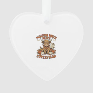 Pompoenveld-supervisor Highland Cow Vintage T-shir Ornament