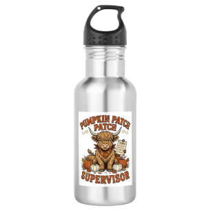 Pompoenveld-supervisor Highland Cow Vintage T-shir Waterfles