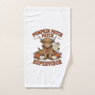 Pompoenveld-supervisor Highland-koe Vintage T-shir Handdoek