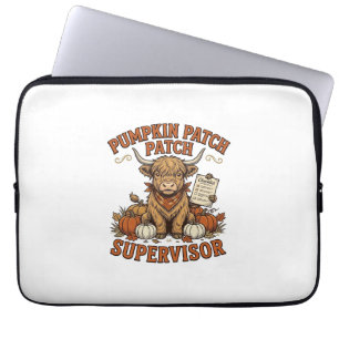 Pompoenveld-supervisor Highland-koe Vintage T-shir Laptop Sleeve