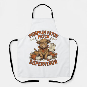 Pompoenveld-supervisor Highland-koe Vintage T-shir Schort