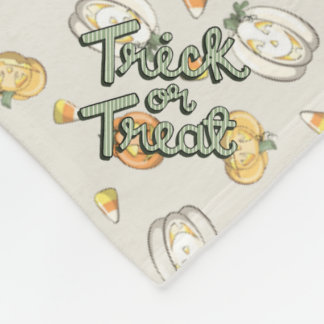 Pompoenveld “Trick Or Treat” Worpdeken Fleece Deken