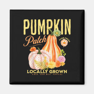 Pompoenveld vintage herfst autumn halloween vrouwe magneet