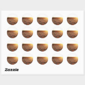 Pompoenveld Zonsondergang C Ronde Sticker (Vel)