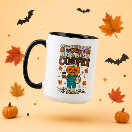 Pompoenverpleegster Halloween-geest Koffie om te f Mok
