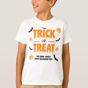 Pompoenvleermuis Trick or treat Light Theme 2 Kind T-shirt