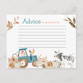 Pompoenvlees Boerderij Animal Tractor Floral Advic Informatiekaartje (Voorkant)
