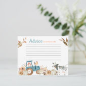 Pompoenvlees Boerderij Animal Tractor Floral Advic Informatiekaartje (Staand voorkant)