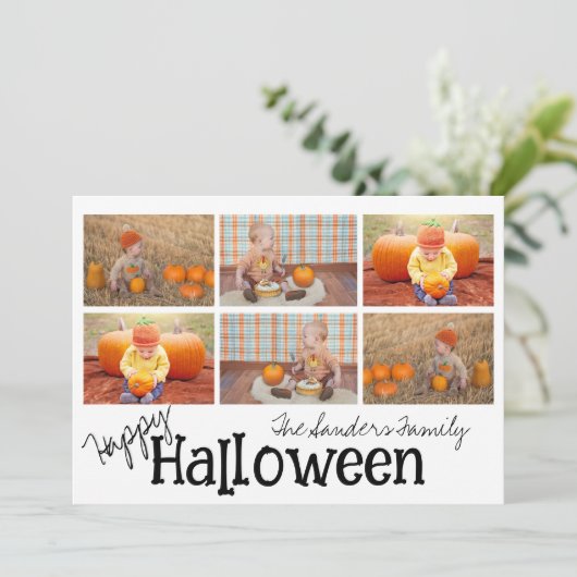 Pompoenvlek whimsy feestdagenkaart (Staand voorkant)