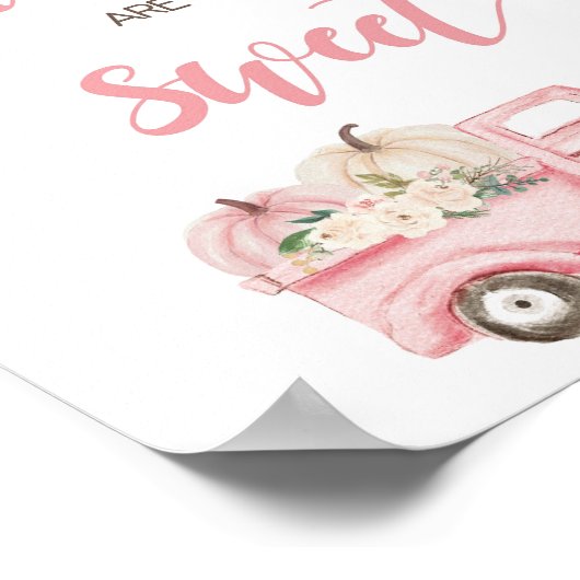 Pompoenwagen Baby shower baby's zijn zoet Poster (Hoek)