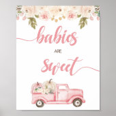 Pompoenwagen Baby shower baby's zijn zoet Poster (Voorkant)