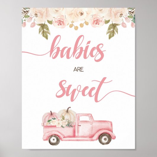 Pompoenwagen Baby shower baby's zijn zoet Poster (Voorkant)