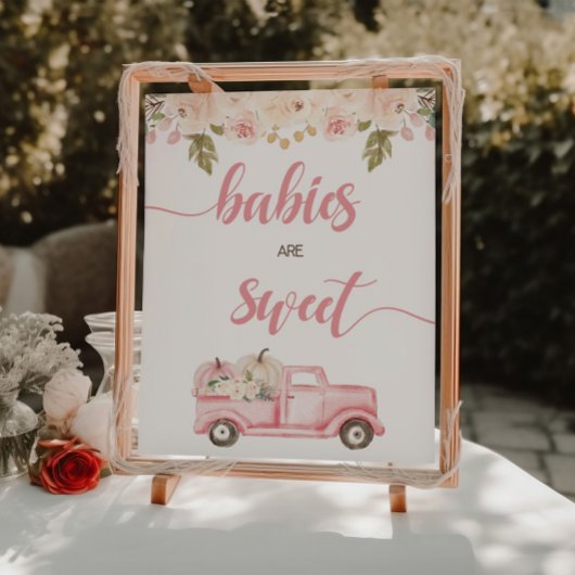 Pompoenwagen Baby shower baby's zijn zoet Poster