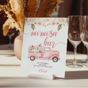 Pompoenwagen Baby shower Momosa Bar Poster