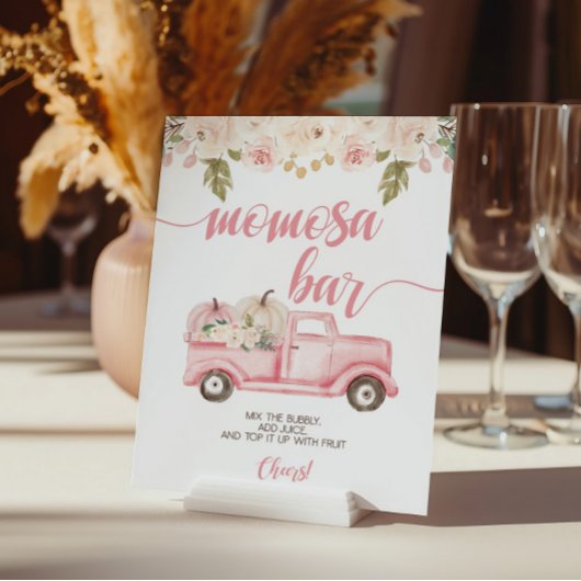 Pompoenwagen Baby shower Momosa Bar Poster