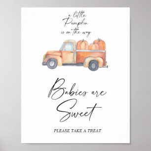 Pompoenwagen - baby's zijn zoet poster