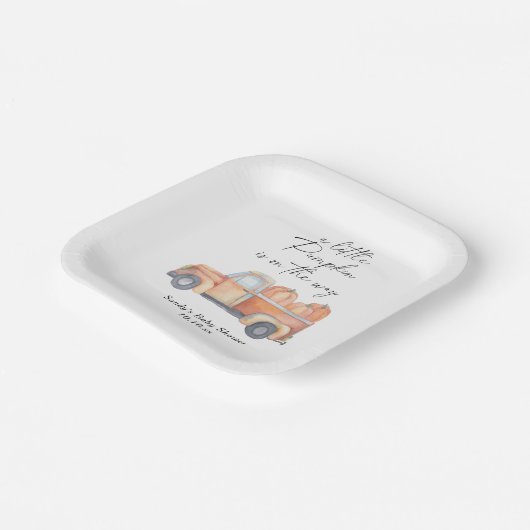 Pompoenwagen - Kleine pompoen is onderweg Papieren Bordje (Gebogen)