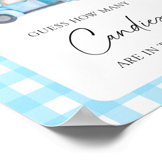 Pompoenwagen - raad hoeveel snoepjes Poster (Hoek)