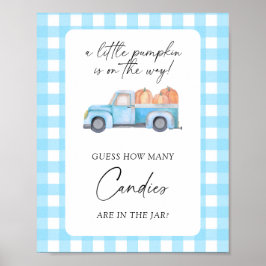 Pompoenwagen - raad hoeveel snoepjes Poster