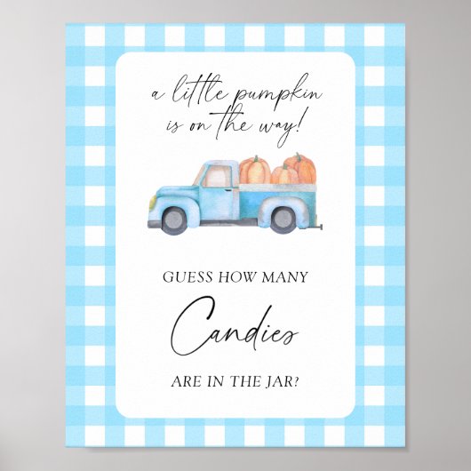 Pompoenwagen - raad hoeveel snoepjes Poster (Voorkant)