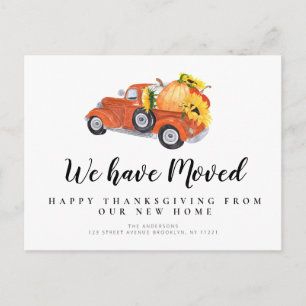 pompoenwagen - vakantie - mededeling briefkaart