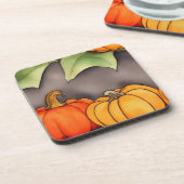 pompoenwaterverf bier onderzetter (Linkerzijde)