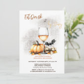 Pompoenwijn Kostuums & Cocktail Halloween Kaart (Staand voorkant)