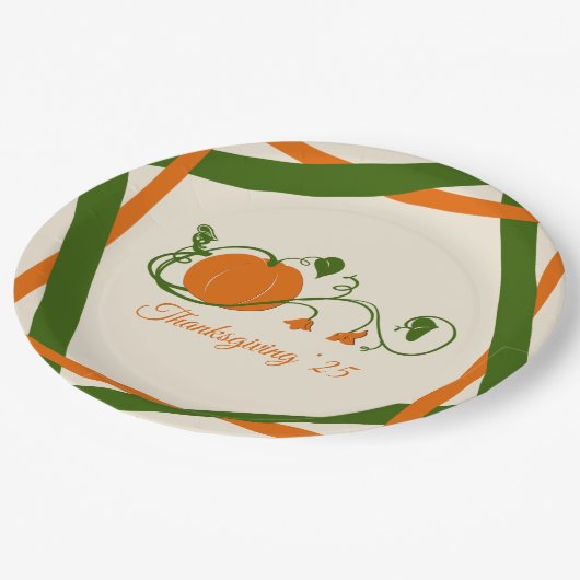 pompoenwijnrooster papieren bordje (Gekanteld)