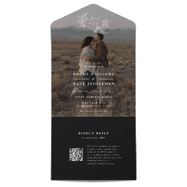 Pompoenwijnstokken Foto Bruiloft Monogram met RSVP All In One Uitnodiging