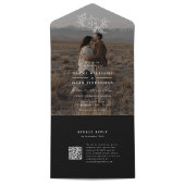 Pompoenwijnstokken Foto Bruiloft Monogram met RSVP All In One Uitnodiging